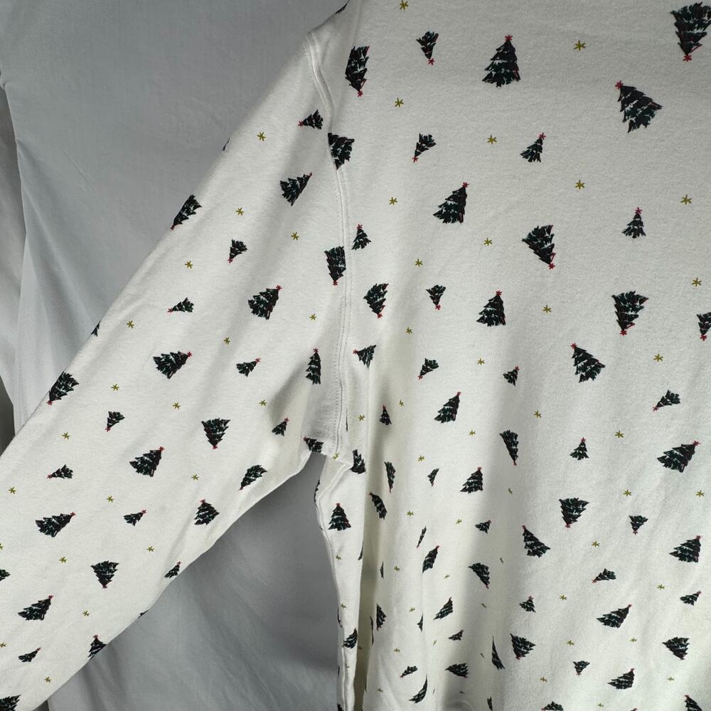 Studio Works Vintage 'Ugly Christmas' 100% Cotton Festive Turtleneck, Sz L Trees - Picture 3 of 8